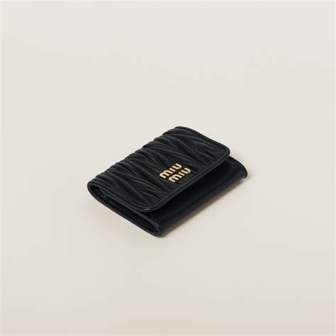 Black Matelassé Nappa Leather Card Holder 